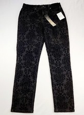 Diane Gilman D2G Pants Womens Size 10 Stretch Straight Leg Black Velvet Holiday