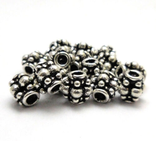 16 PCS 8MM BALI SPACER BEAD OXIDIZED STERLING SILVER PLATED 46 HRK-209 - Picture 1 of 3