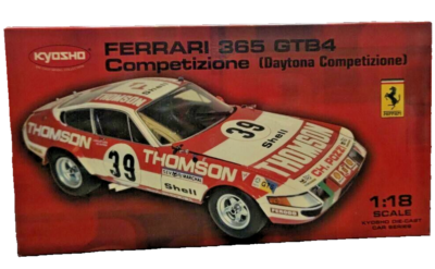 Kyosho 1/18 Ferrari 365 GTB4 Competizione Daytona Coupe #39 Red No