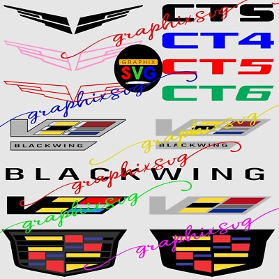 Cadillac BlackWing Emblem SVG, EPS, PNG. CTS, CT4-V, CT5-V, CT6-V (Vector File)