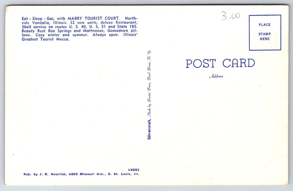 Vandalia IllinoisMabry Tourist Court CafeEat Sleep GasStation