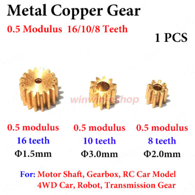 0.5 Modulus 8/10/16 Teeth Metal Copper Gear Motor Gear Spindle Transmission Gear