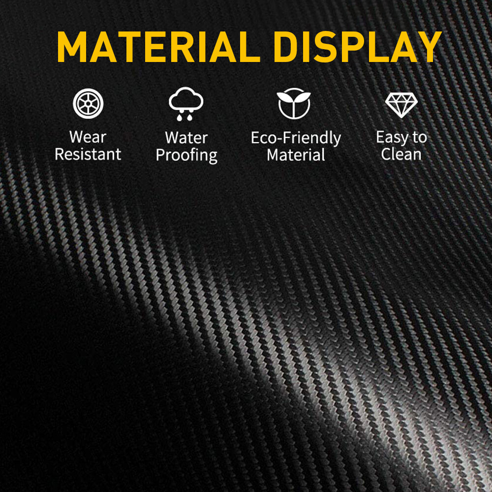 Black Rear Bumper Rubber Pad Kit Guard Sill Plate Trunk Protector Trim Cover