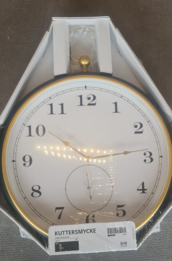 IKEA KUTTERSMYCKE Wanduhr Uhr lautlos 46 cm Quarzuhrwerk NEU OVP