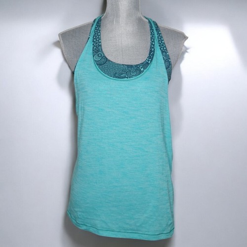 Lululemon Twist and Toil Tank Top Heathered Bali Breeze Alberta Lake Size 6 EUC - Foto 1 di 9
