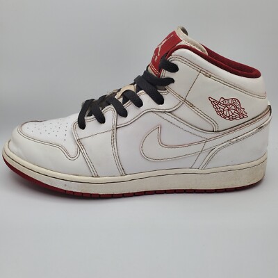 Nike Air Jordan 1 Retro Mid White Gym Red SZ 6.5Y Or W SZ 8 High
