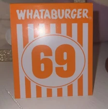 Whataburger Table Tent Order Number 69 