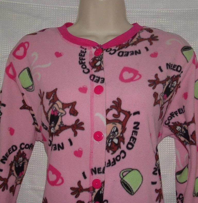 LOONEY TUNES маленький 4 / 6 мягкий флис 'мне нужен кофе' 1 шт. гостиной ножки пижамы - Изображение 2 из 4