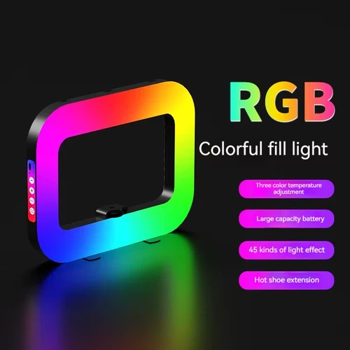 Handheld LED Ring Light – Adjustable RGB for Customizable Lighting Anywhere