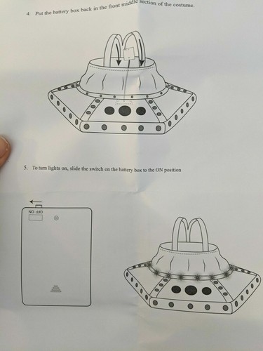 Pottery Barn Kids 3D Light Up UFO Flying Saucer Costume Medium 4-6 Years #210 - Picture 5 of 14
