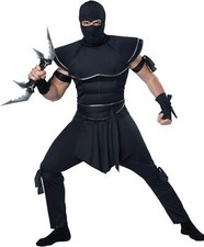 Stealth Ninja Warrior Fighter Martial Arts Fancy Dress Halloween Adult Costume