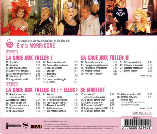 Ennio Morricone – La Cage Aux Folles 1-3 (1978-1985) Complete Scores 2CDs - Bild 2 von 2