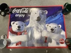 Vintage Y2K 2000 Coca Cola Polar Bear Christmas Promo Poster 18x24