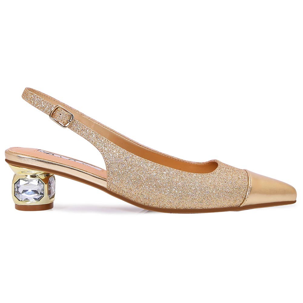 Zapato De Tacón Saphire De Dama 1.5” En Dorado