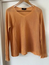Weekend MaxMara Orange V-Neck Knit Sweater Si...