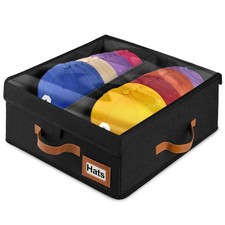 2-in-1 Stackable Hat Storage for Baseball Caps with Clear Lid, Holds 28-32 Ca...