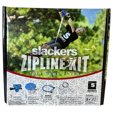 Slackers 70ft Zipline Kit Hawk Flyer 90lb Max Outdoor Backyard Zip Line New