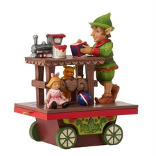 Jim Shore ELF WITH TOYS TRAIN CAR-TRAVELING FROM TOYLAND 6011894 NEW