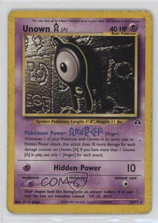 Unown (A) Pokemon Neo Discovery #33 2001