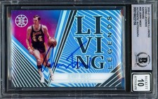 Jerry West Signed 2020-21 Panini Living Legends Sapphire Card 20 Sig 10 Beckett
