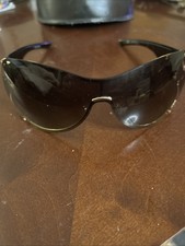 Gucci Sunglasses with Shield Lens and Gold Tone Trim