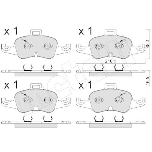 Kit de plaquettes de frein frein à disque Metelli 22-1127-1 pour Audi