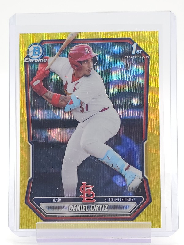 DENIEL ORTIZ 2026 BOWMAN CHROME 1ST YELLOW WAVE REFRACTOR /75 CARDINALS Q3701