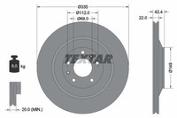 2X Bremsscheibe Hinten Textar 92177005 FÜR Audi Bentley VW
