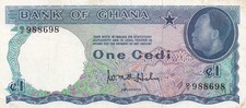 BANK OF GHANA 1 CEDI 1965 VF p-5