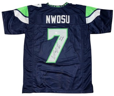 UCHENNA NWOSU SIGNED SB LX CHAMPS SEATTLE SEAHAWKS JERSEY BECKETT