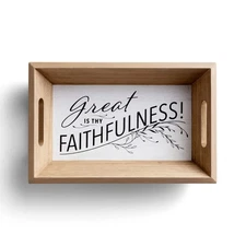 DaySpring - Great is Thy Faithfulness - Farmhouse Style Decorative Tray (J2061)