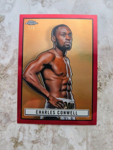 2024 Topps Chrome Boxing Charles Conwell 1951 Ringside #TR-19 Red Refractor 1/5 - Bild 3 von 4