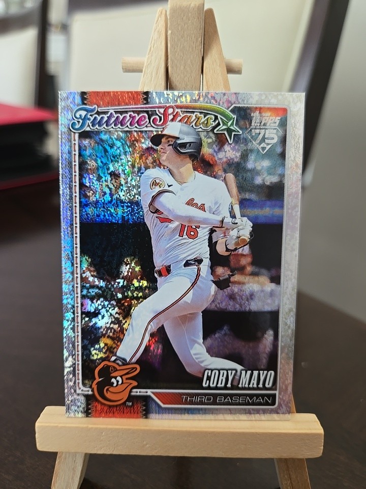 2026 Topps Series 1 Coby Mayo Future Stars Silver Sandglitter #72 Orioles