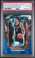 2025 TOPPS COSMIC CHROME ET TALENT BLUE MOON VICTOR WEMBANYAMA 93/99 PSA 10
