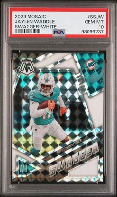 2023 Panini Mosaic - Swagger Jaylen Waddle #SS-JW White Mosaic Prizm /25 
