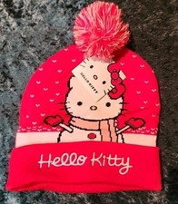 Hello Kitty Red Bow Snowman Beanie Hat NWT