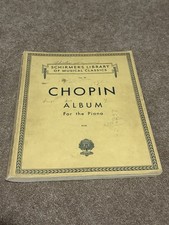 Chopin Album for the Piano Schirmer Library Vol 39 Vintage Sheet Music
