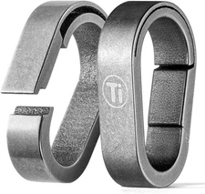 Mini Key Rings, Small Carabiner Keychain Clip Quick 2pcs Titanium Key Ring Links