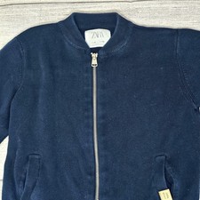 Zara Boys Blue Zip Up Knit Jacket Size 6