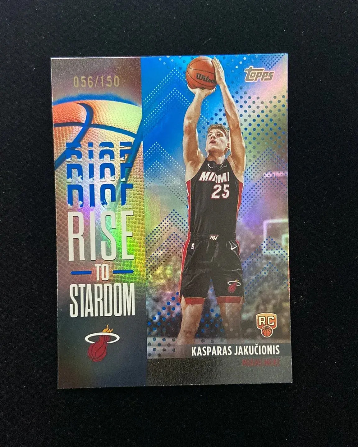 2025-26 Topps Rise To Stardom Blue Rainbow Kasparas Jakucionis RC Rookie /150 HD