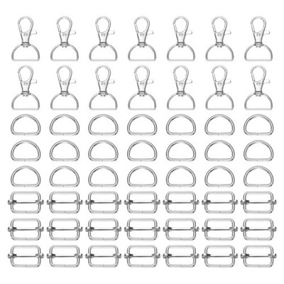56 pieces 20mm swivel hooks with D rings and buckles, for silver