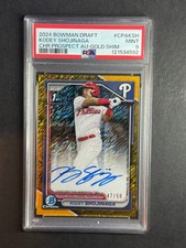 2024 Bowman Draft Chrome #CPA-KSH Kodey Shojinaga 1st Gold Shimmer Auto /50 PSA
