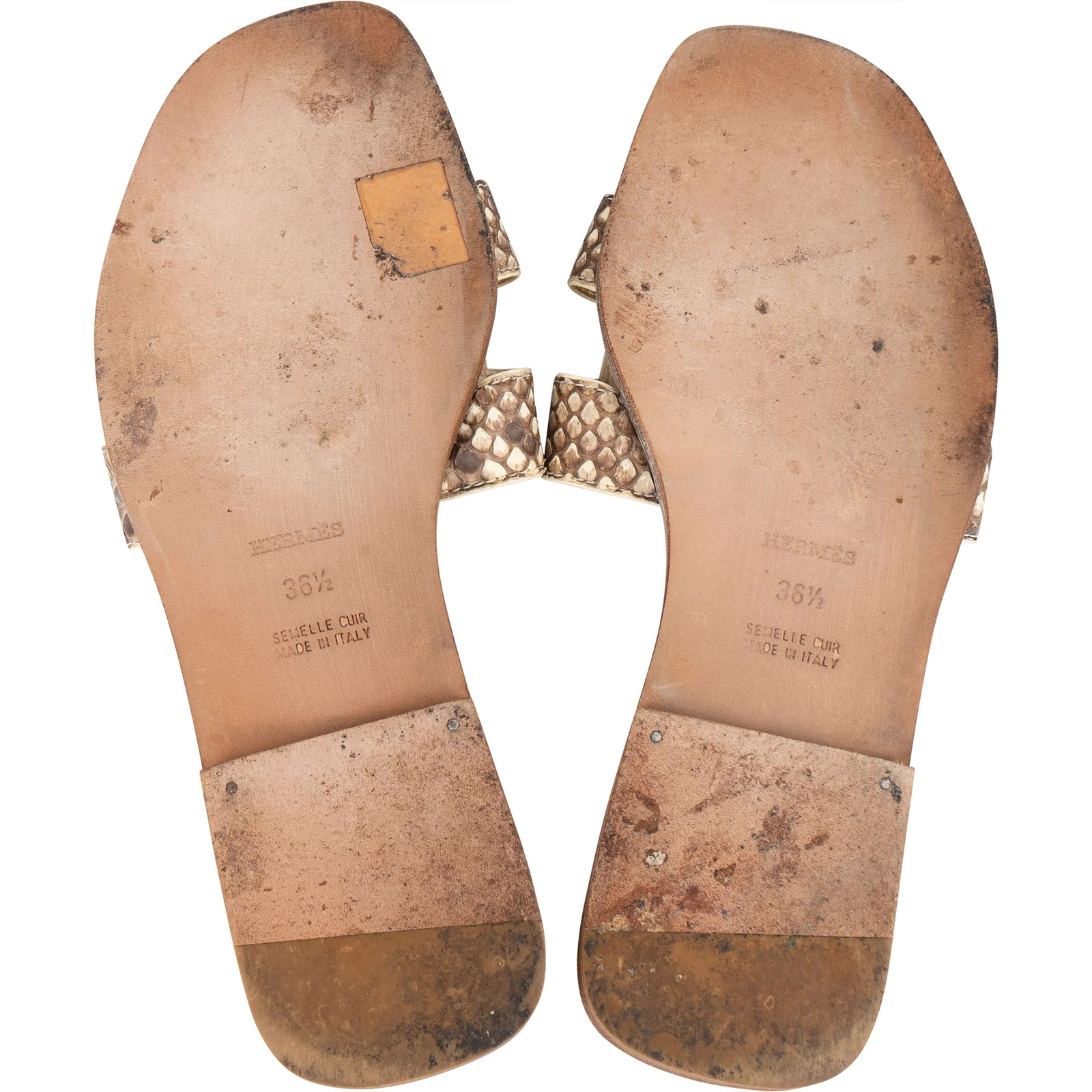 Hermès Python Leather Oran Sandals (36.5) Sandals… - image 7