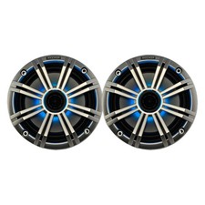 Kicker 6.5" 195 Watt Marine Multicolor LED Boat Speakers Pair w/Silver Grilles