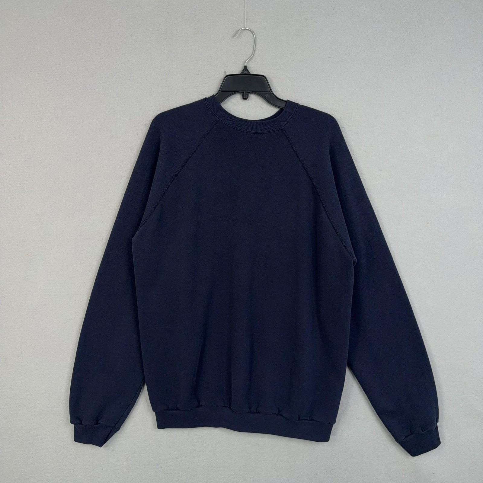 Vintage Tultex Sweatshirt Mens XLT Blue Blank Fleece Crewneck Raglan USA 90s