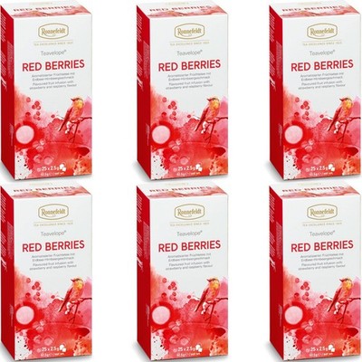 Ronnefeldt Red Berries   6 Teavelope Packs of 25 Individually Wrapped Fruit Tea