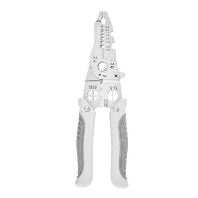 Pintudy 21 in 1 Wire Stripping Pliers Bent Non Slip Handle Electrician Hand Tool