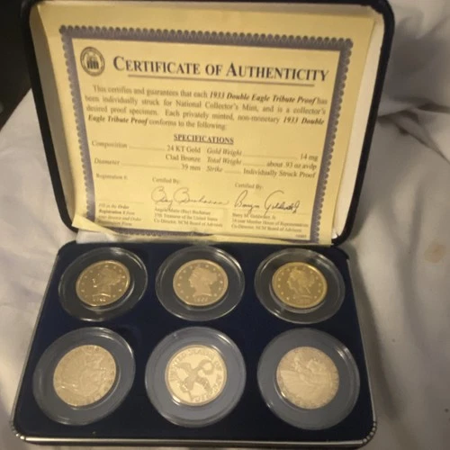 National Collector's Mint 1933 Double Eagle Fantasy Issue Coin 24KT Gold Clad B…