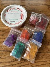 Vintage Bingo-Mate Plastic Multicolor Bingo Markers 400 Pieces Unused 3/4   1  