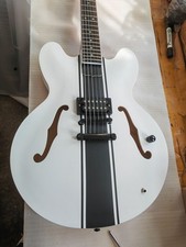 White Semi-hollow Body Electric Guitar Humbucker Pickup Professional Guitar